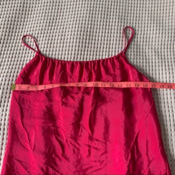 7 For All Mankind Pink Tank Top Blouse Satin NWT  New Silk Blend XS - Picture 7 of 8